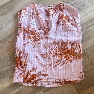 Joie Light Pink Floral Sleeveless Women's Top size M